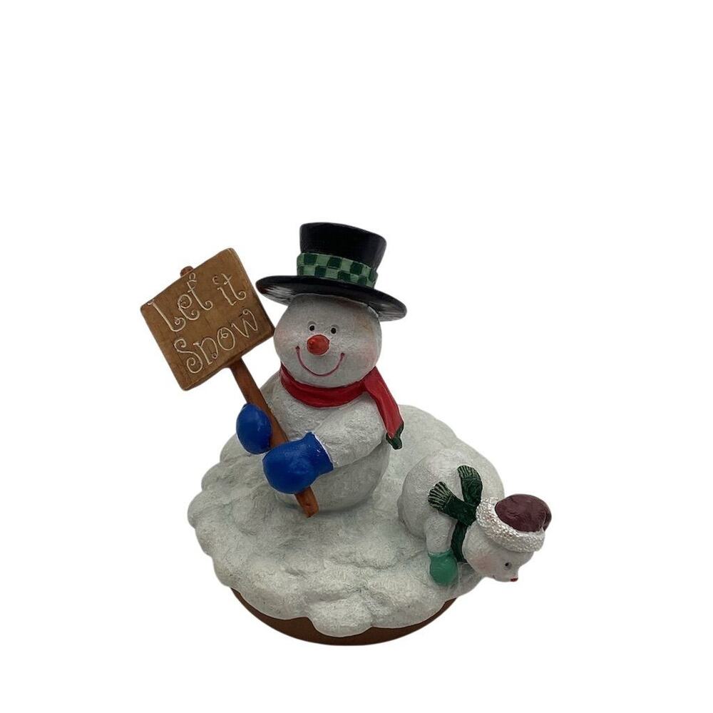 Vintage "Let It Snow"‎ Snowman Figurine Christmas Decor - Picture 3 of 7